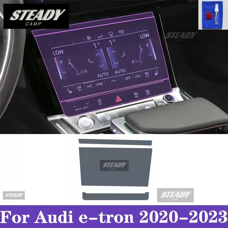 For Audi e-tron 2020-2023 Car interior Center console transparent TPU Paint protective film Anti scratch sticker LCD screen PPF
