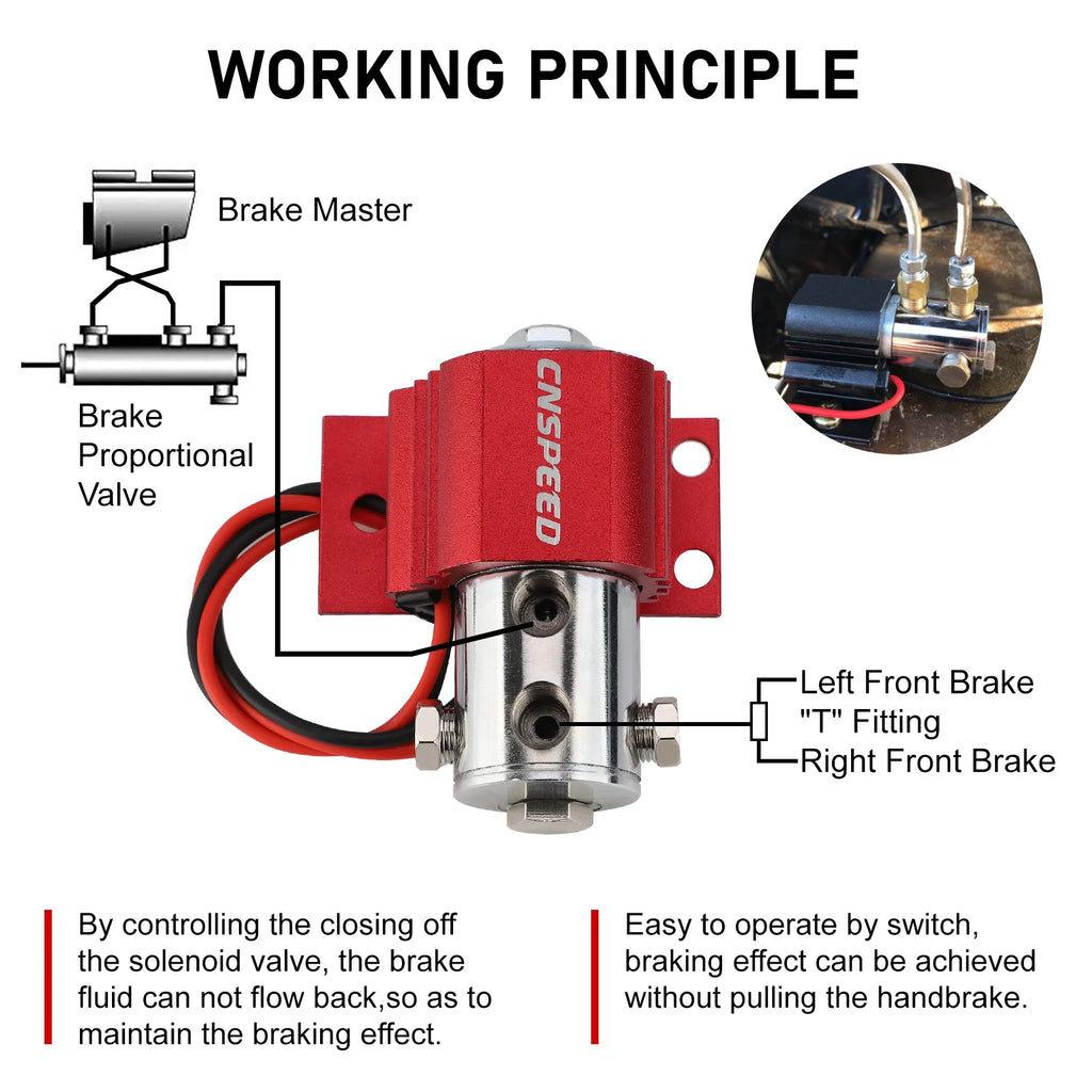 Car Front Brake Line Lock Kit Universal 12-24V Heavy Duty Type Roll Control Hill Holder Kit Hydraulic Park Lock Bracket Switch