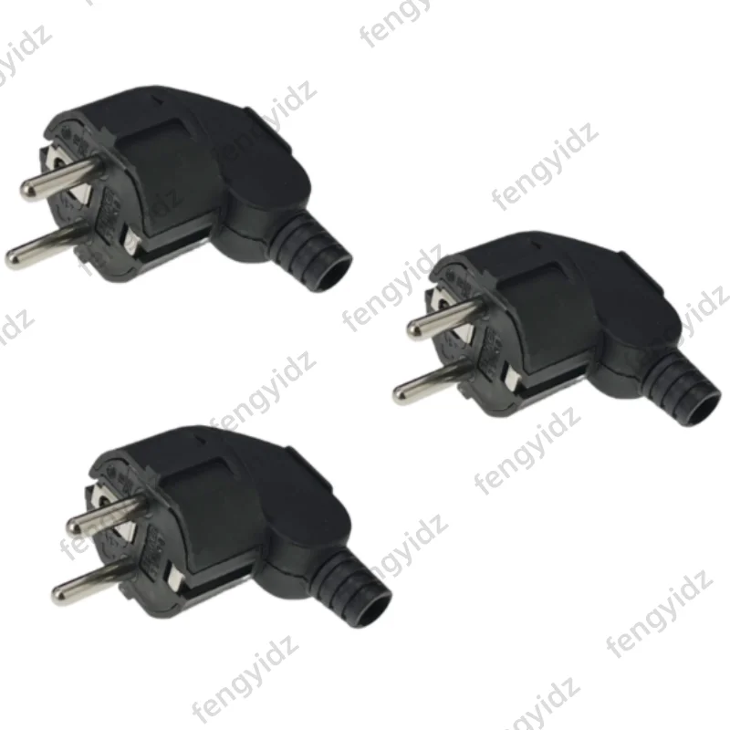 3PCS 4.8mm EU Schuko Plug Male Replacement Outlets Rewireable 250V 16A IP44 Connector Electeic Socket For Power Extension Cable