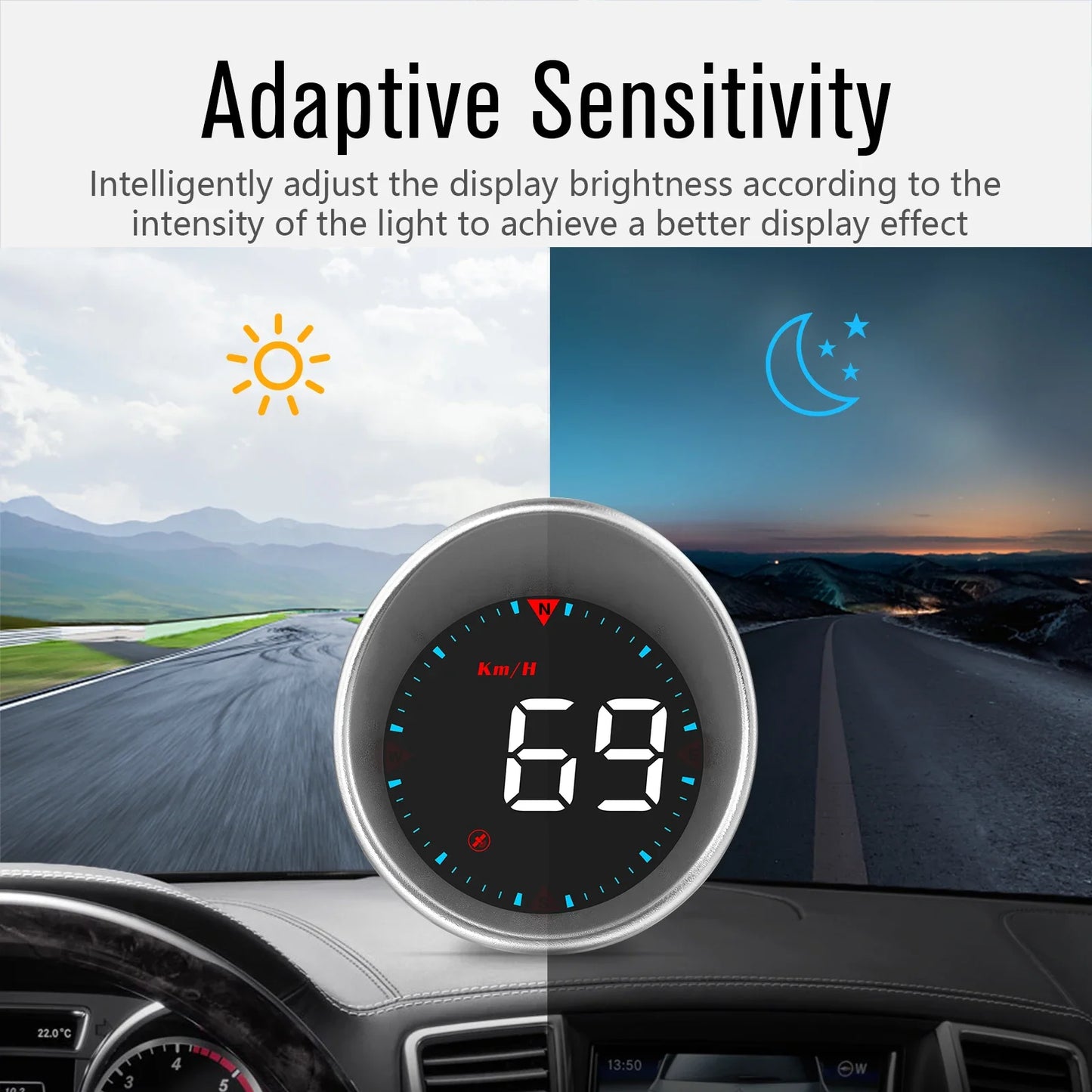 Car HUD Head Up Display with Alarm Digital Dashboard GPS Smart Speedometer for Cars MPH KMH Car Electronics Accessories for Car