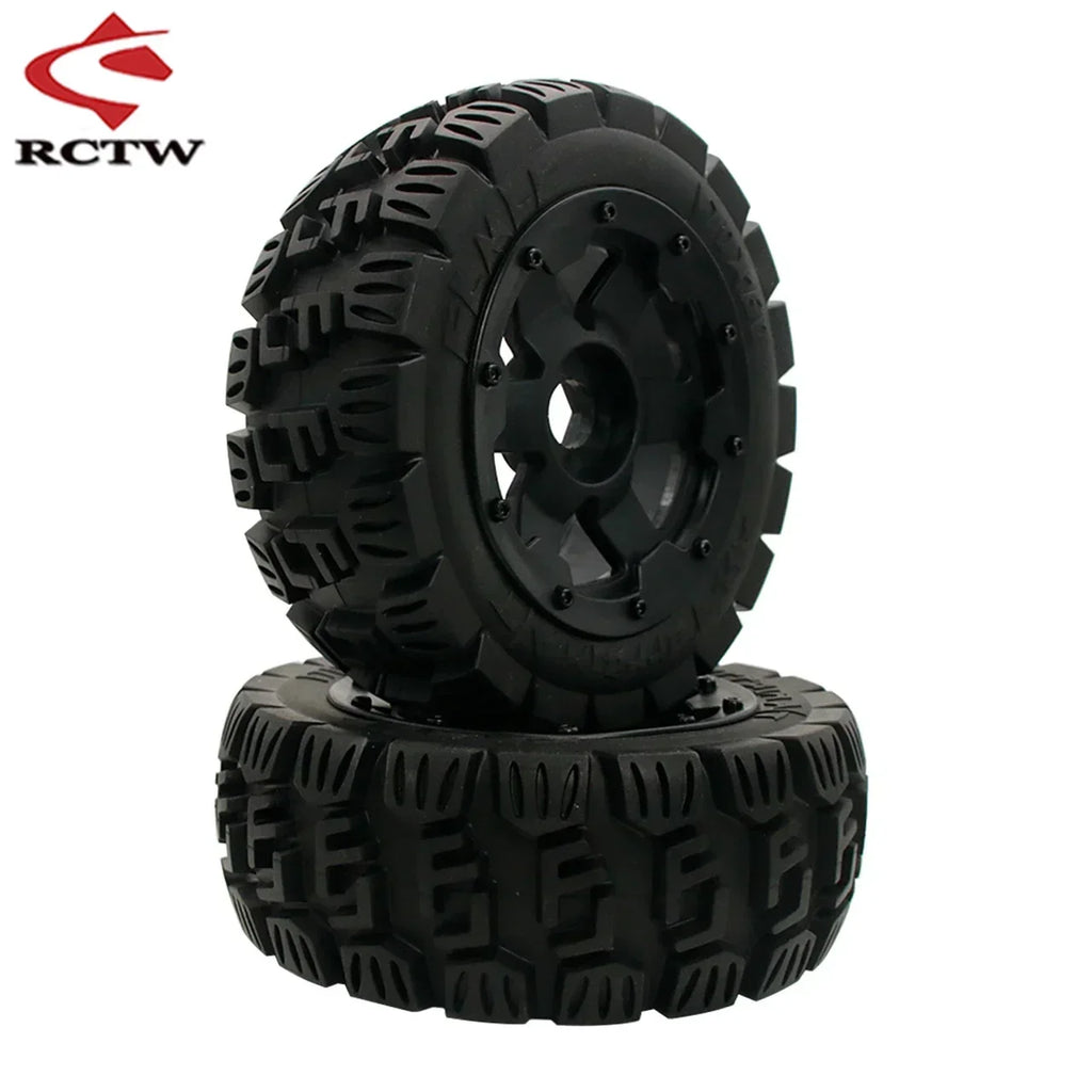 All Terrain Super Wear-resistant Complete Tyre Rear or Front Wheel Tire Set for 1/5 HPI ROFUN ROVAN KM BAJA 5B SS Rc Car Parts