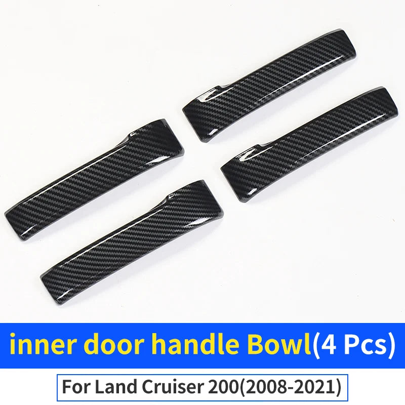 For 2008-2021 Land Cruiser 200 LC200 Interior Design Accessories Upgrade Decorative Car Door Carbon Fiber Texture Handle Panel