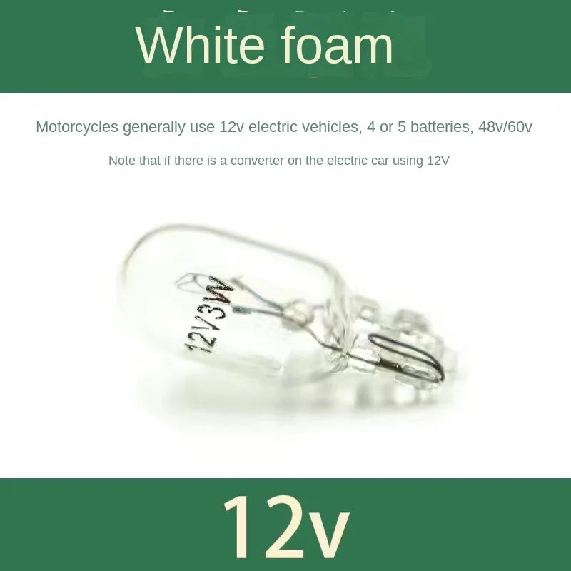 35pcs Electric Vehicle 12V, 55V-48-60v -3W, 70V-72v Steering Instrument Bulb Lamp / Plug Bubble Red, Transparent