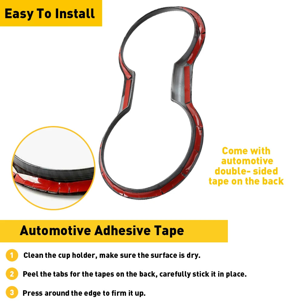 For Ford Mustang 2015 2016 2017 2018-2022 2020 2021 Car Interior Accessories Front Water Cup Holder Decoration Cover Trim Frame