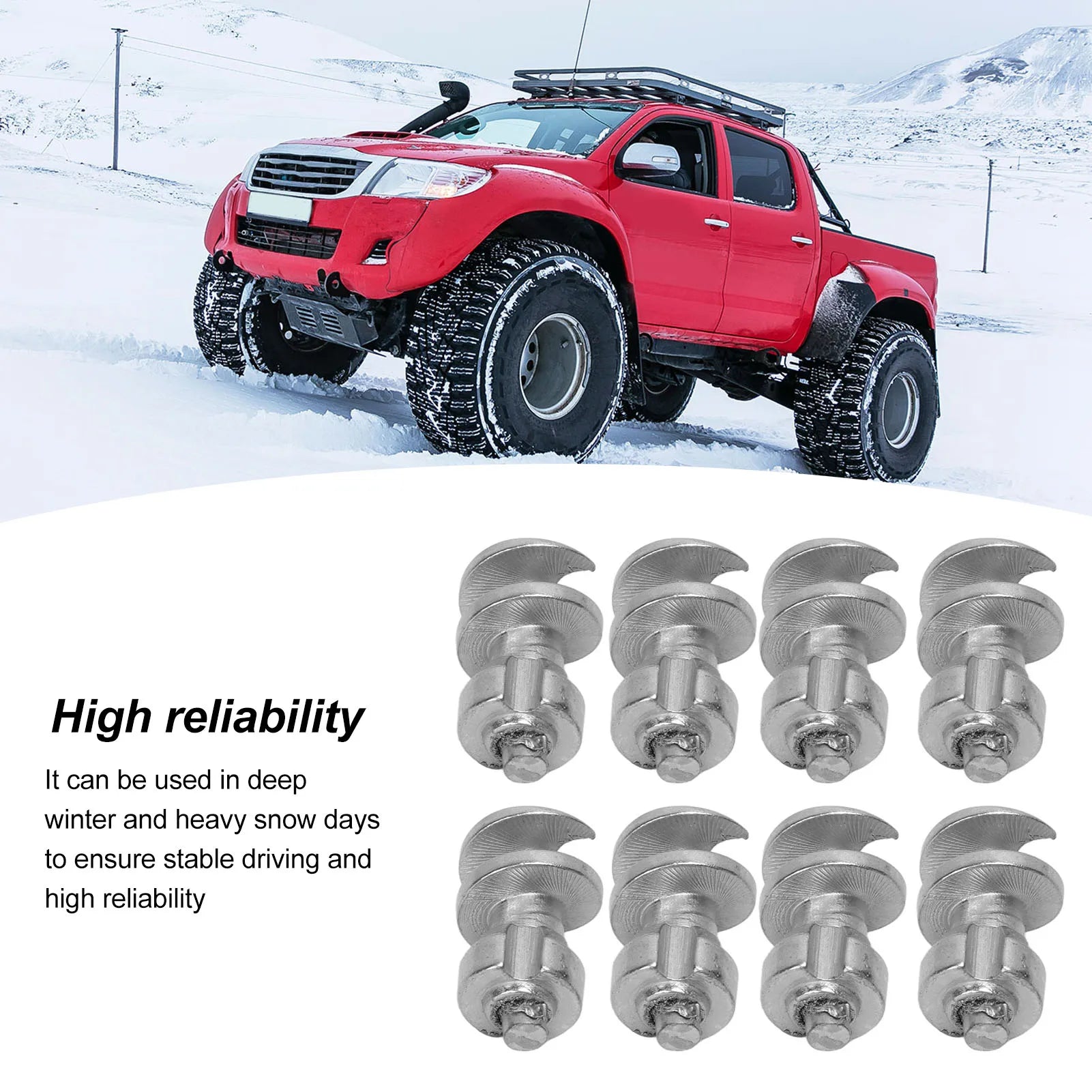 Car Wheel Tyre Studs Sturdy Increase Stability Anti Slip Tungsten Steel Aluminum Silver Screw Snow Spikes for Truck