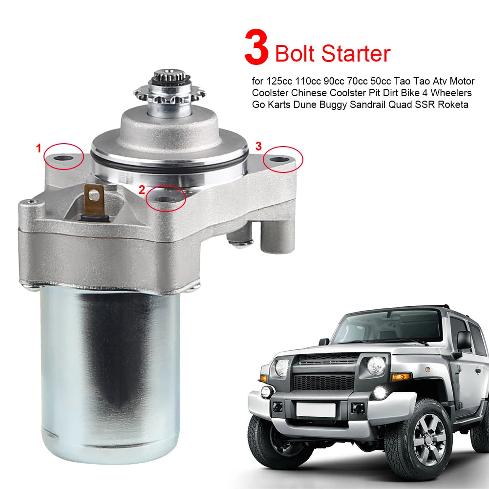For Tao Tao 50cc 70cc 90cc 110cc 125cc Motorcycle Starter Motor Electric Starter 12V 4 Wheelers ATV Motor Starter Accessories