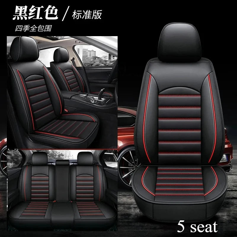All Season Genuine Leather Full Coverage 5-Seater Car Seat Covers Summer Ready Universal Fit for Cars SUVs Trucks Premium Auto