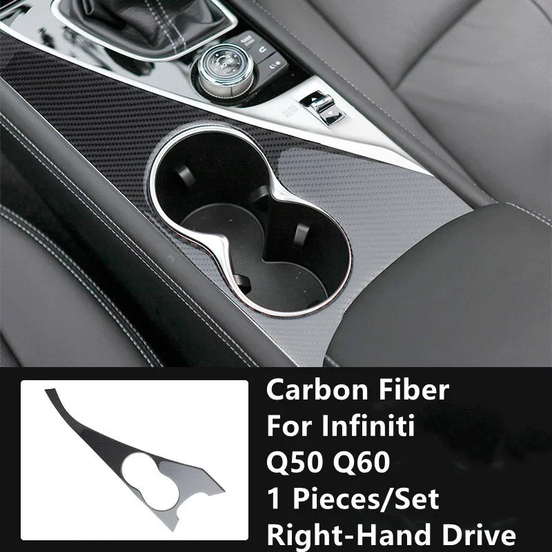 Carbon Fiber Car Interior Modification Cover Trim Strips Decorative Stickers For Infiniti Q50 Q60 Car Styling Inner Accessories