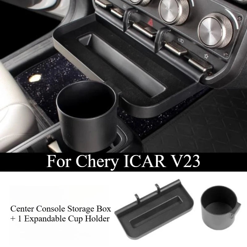 For Chery ICAR V23 Center Console Storage Box Expansion Storage Box Rack Interior Modification Special Accessories Automobiles