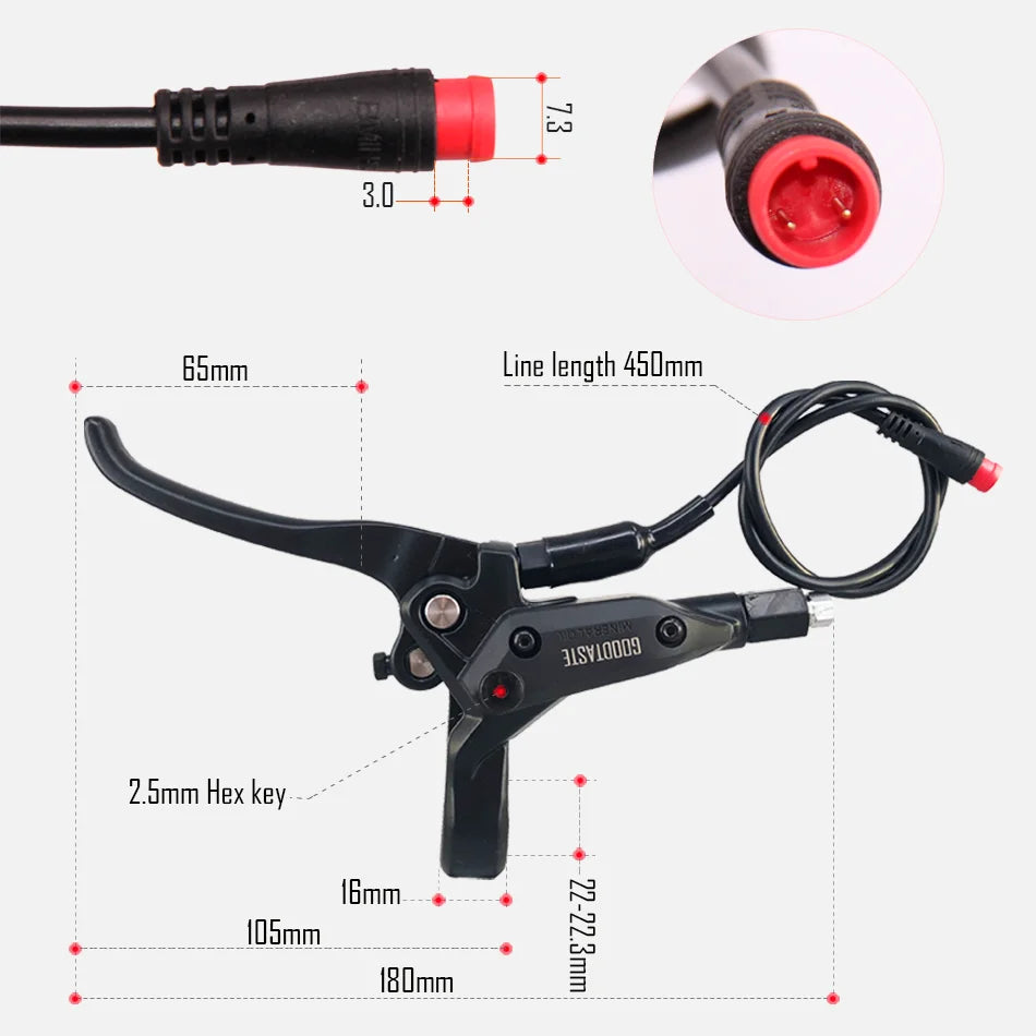 3 Links Bicycle Brakes Power Off Hydraulic Brake E-Bike MTB Electric Scooter 2300mm Left Right Rotor Disc 1 To 2 Bike Accessorie