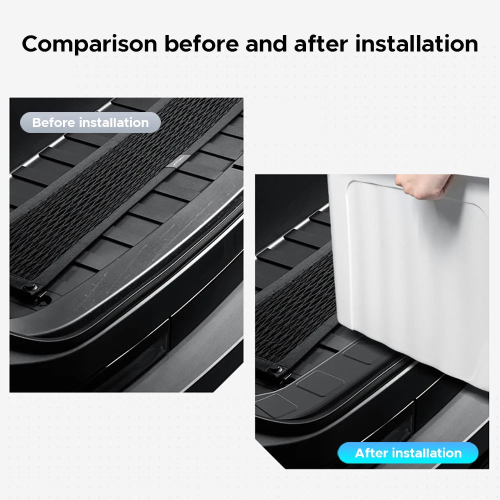 Tira de umbral compatible con accesorios Cybertruck 2023 2024, TPE para todo tipo de clima, resistente al agua, tira de protección para el umbral de la puerta del maletero delantero.