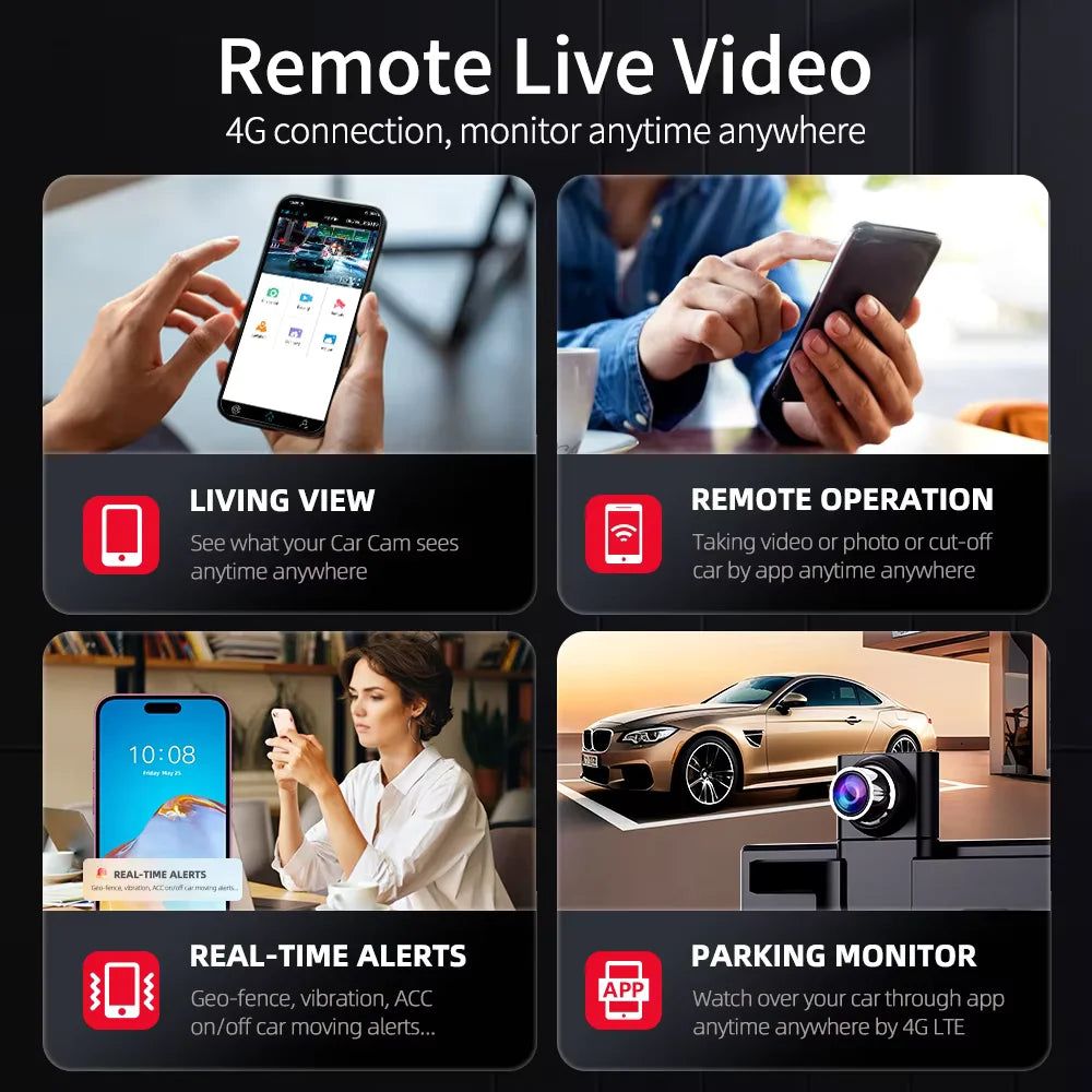 11.4inch 4G Android 14 8+128G Dashcam 8 Core Wireless CarPlay & Android Auto Split Screen Remote Monitoring Car DVR