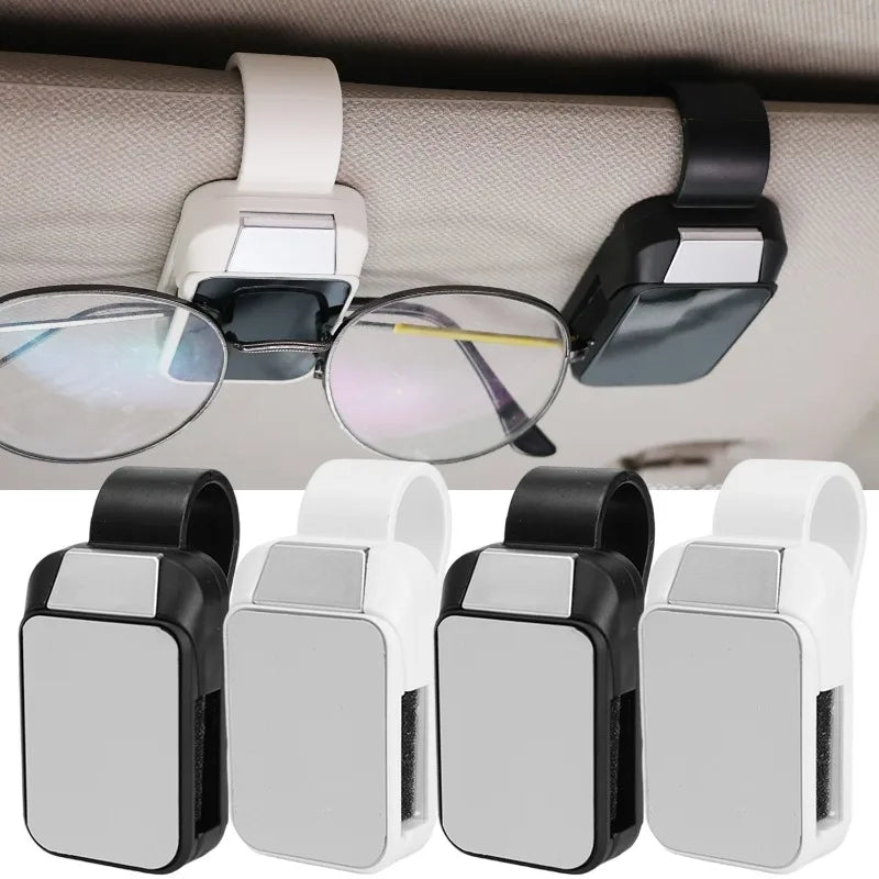 Car Sun Visor Sunglasses Clip Auto Glasses Holder Portable Ticket Card Clamp ABS Eyeglasses Case Car Accessories
