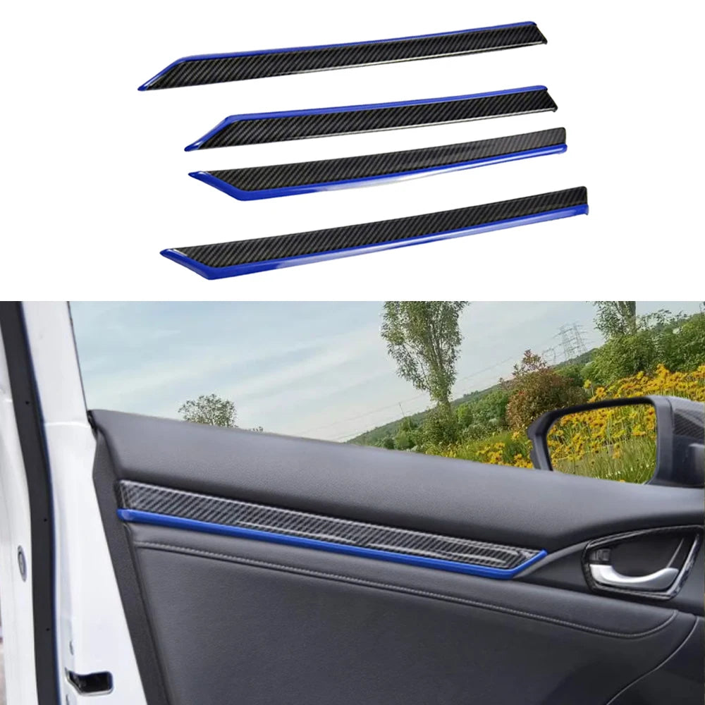 8pcs Car Interior Door Cover Trims decorative accessories For Honda 10th Generation Civic 4-Door 2016 2017 2018 2019 2020