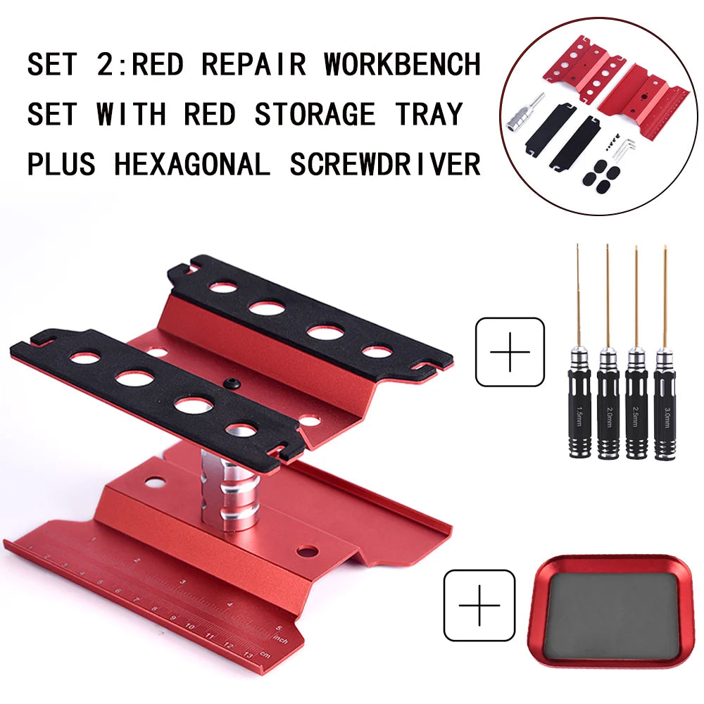 RC Car Tool Lifting Work Stand Mounting Platform 360 Degree Rotating Repair Station For 1/10 1/8 Buggy Crawler Car