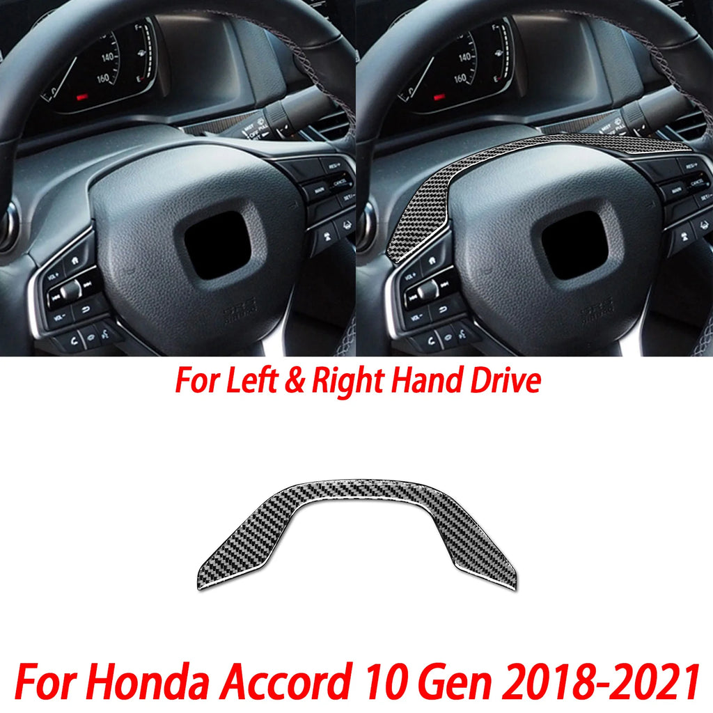Interior Accessories Steering Wheel Central Armrest Panel Cup Holder For Honda Accord 10th Gen 2008—2021 Carbon Fiber Sticker