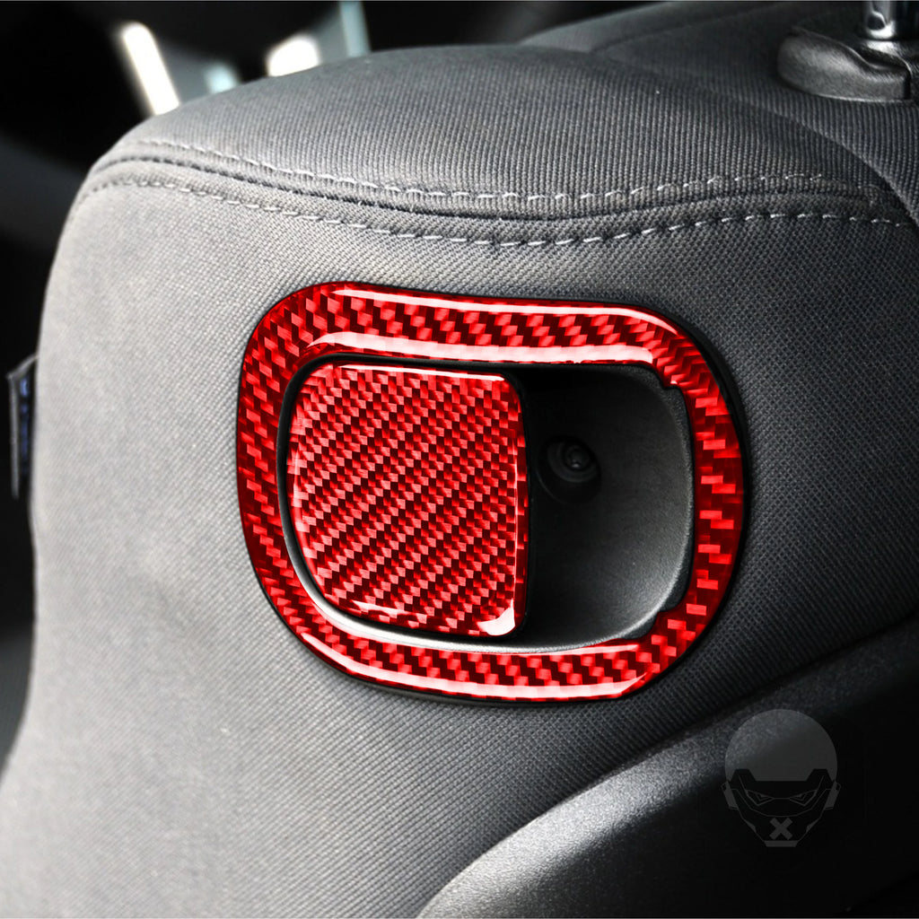 For Dodge Challenger 2015 2016 2017 2018 2019 2020 Accessories Carbon Fiber Car Interior Seat Back Panel Trim Sticker