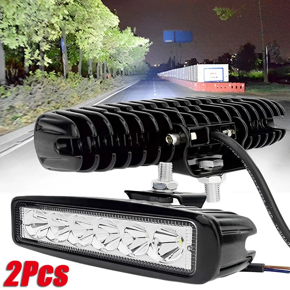 Car Work Light 6LED DRL Spotlight High Quality Waterproof Auto Offroad SUV Truck Universal Night Safety Driving Lamp 18W 12V