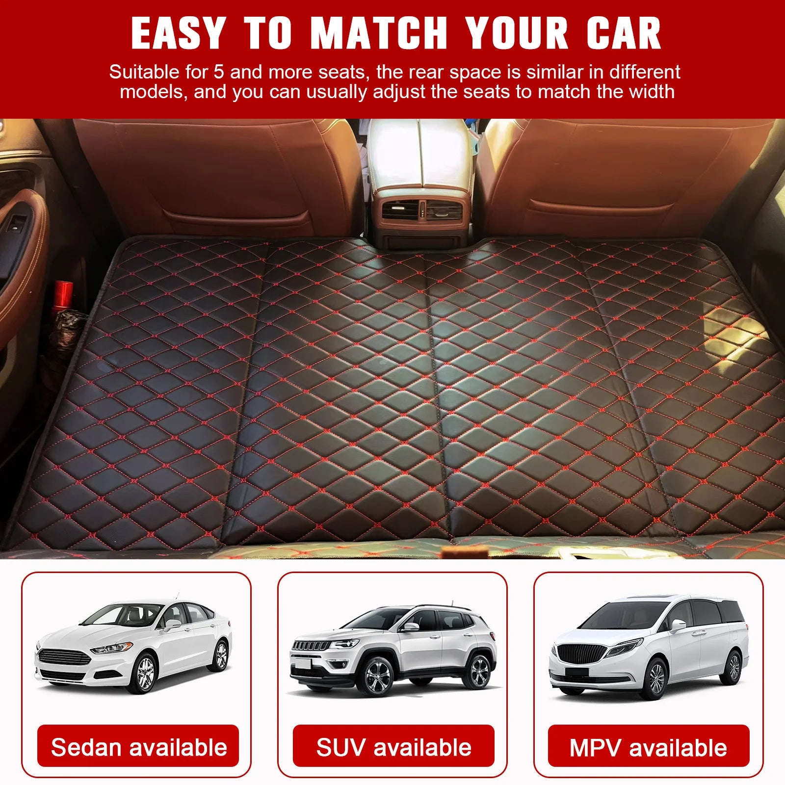 Bed Car Mattress SUV In Car Folding Of Rear Car Sleeping Mats Extension Board Trunk Sleeping Camping Mattress Portable Back Seat
