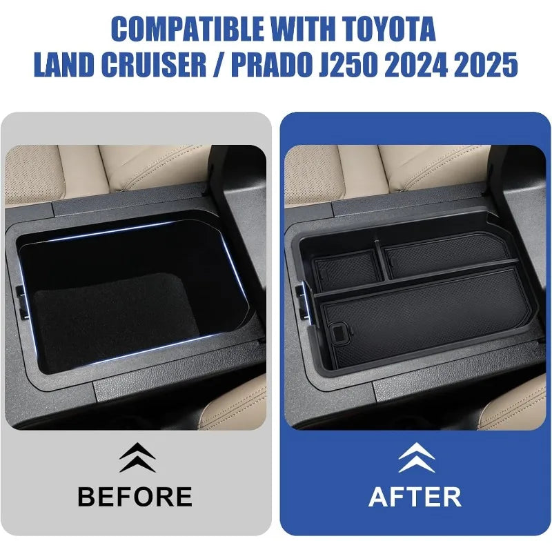 Center Console Organizer for Land Cruiser Prado LC250 J250 2024 2025 Interior Accessories ABS Armrest Tray