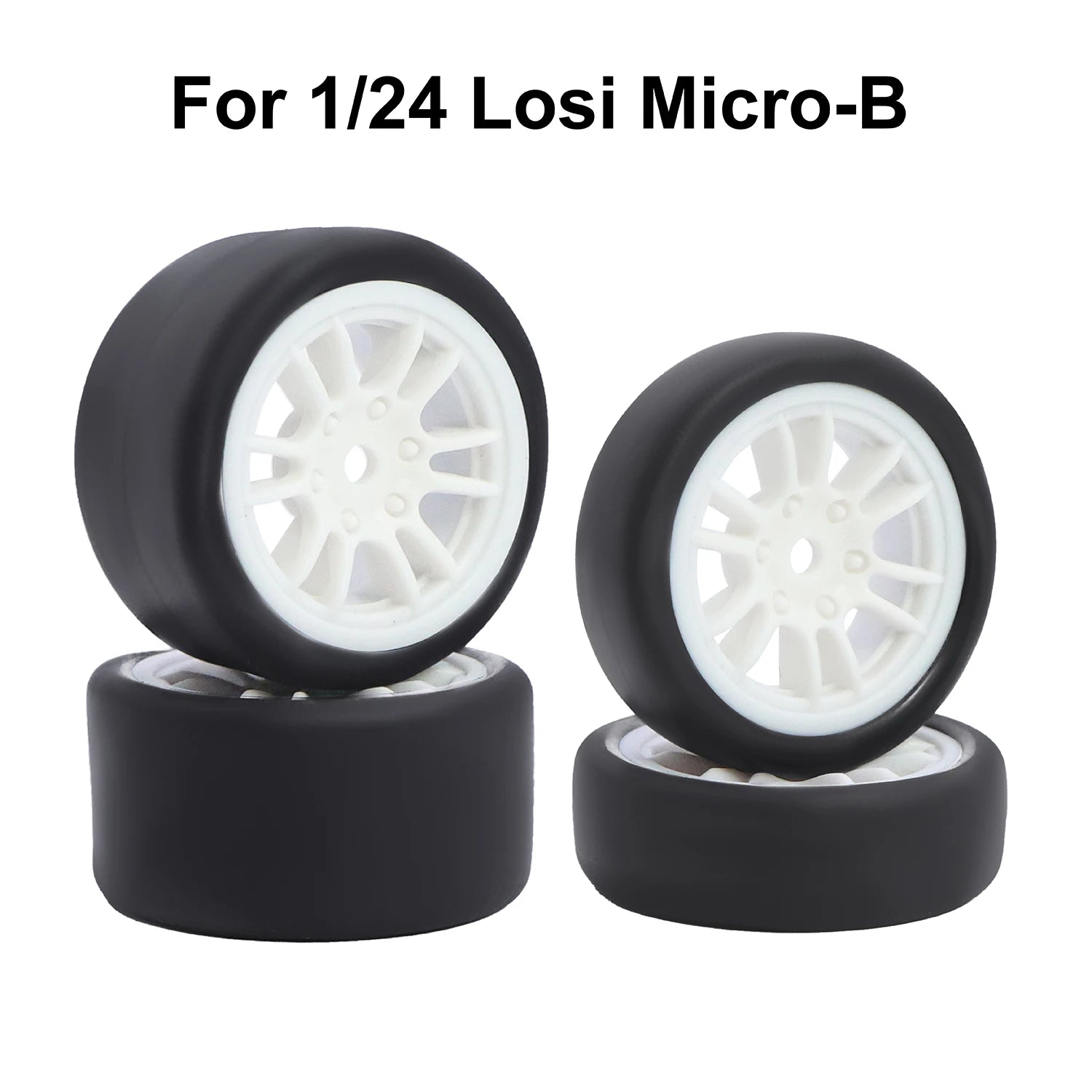 For 1/24 LOSI Micro-B On-Road Drift Racing Wheel Rims Hub with Tires Pre-mounted Pin For 1/28 Losi Micro-T WLtoys 244016