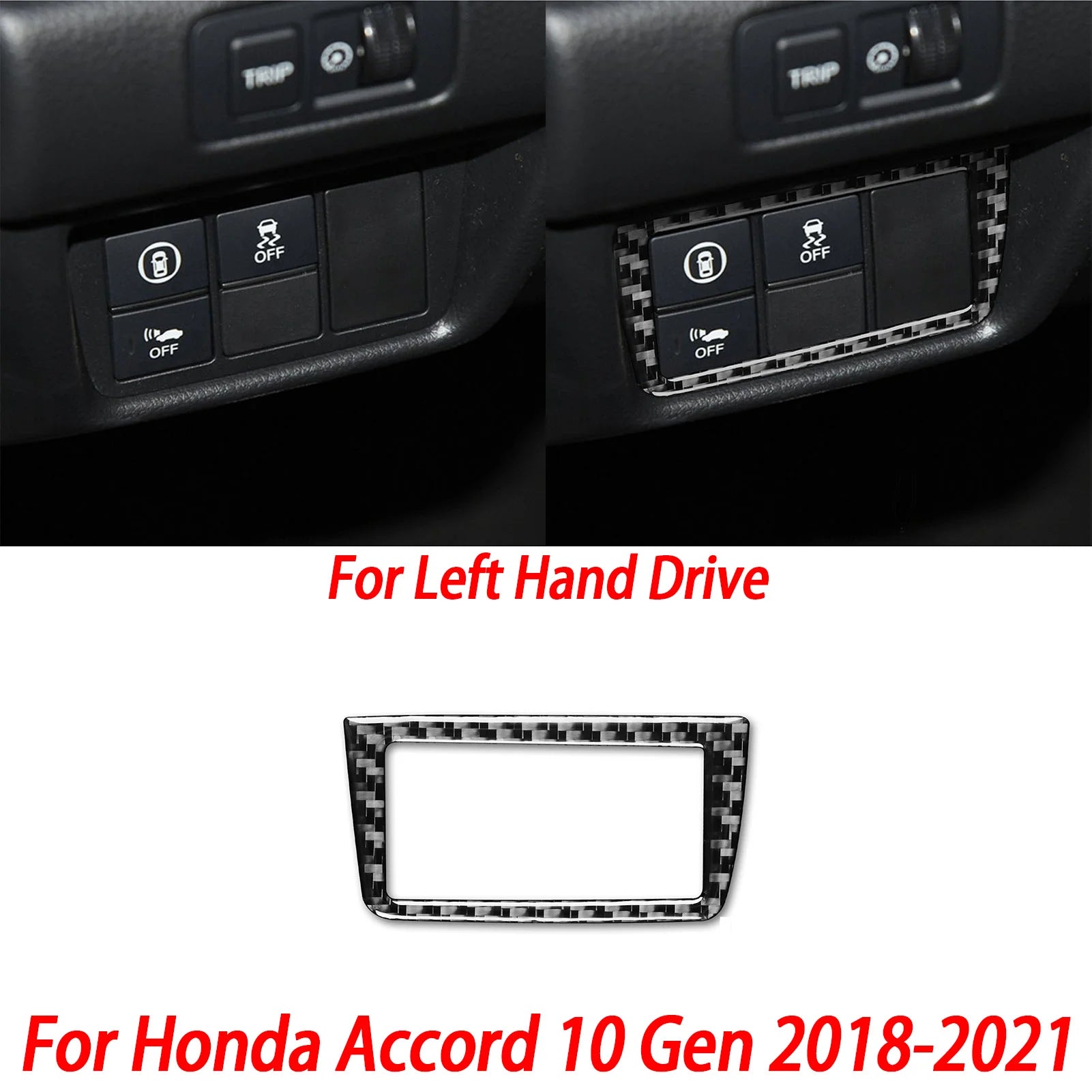 Interior Accessories Steering Wheel Central Armrest Panel Cup Holder For Honda Accord 10th Gen 2008—2021 Carbon Fiber Sticker