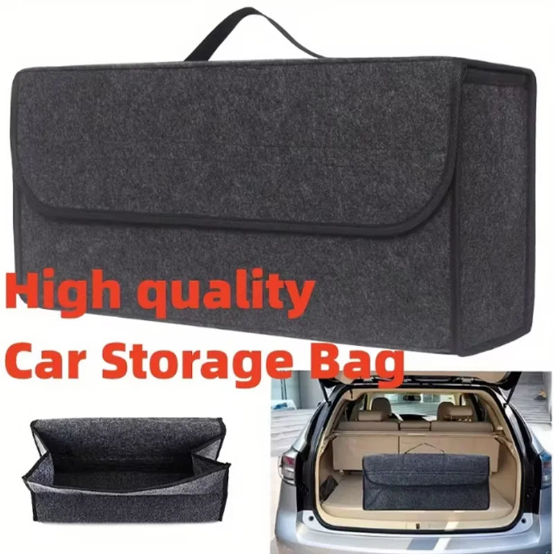 2026 Trunk Organizer With Lid Sturdy Car Storage Bag Collapsible Trunk Organizer Soft Felt Storage Box For Car Trunk Grocery Suv