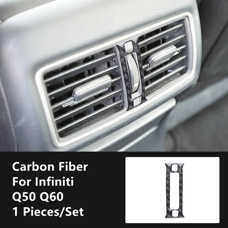 Carbon Fiber Car Interior Modification Cover Trim Strips Decorative Stickers For Infiniti Q50 Q60 Car Styling Inner Accessories