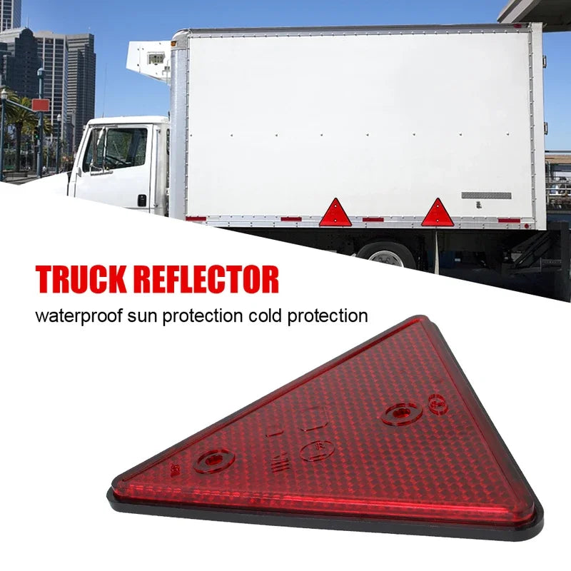 Red Rear Reflectors Car Accessories Triangle Reflective Fit for Trailer Motorcycle Caravan Truck Boat