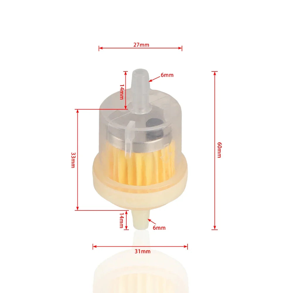 6mm Gas Inline Fuel Filter with Magnet for Kohler Kawasaki John Deere Mini Motocross Honda Suzuki Yamaha ATV Motor Vehicles