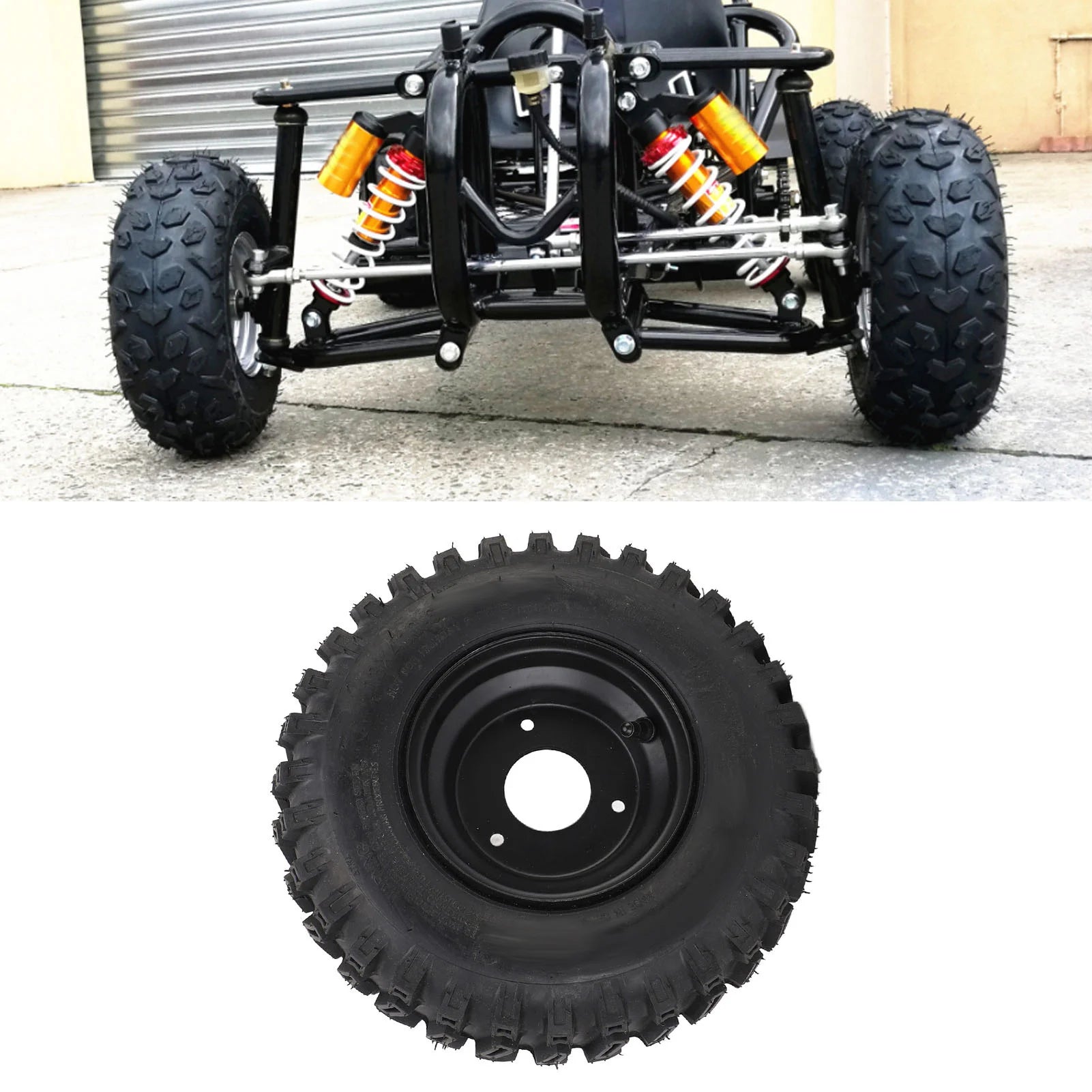 13x4.1-6 Tubeless Tire with Rim Excellent Traction 6 Inch Tubeless Tire Vacuum Improve Vehicle Handling for Go Kart  Cart