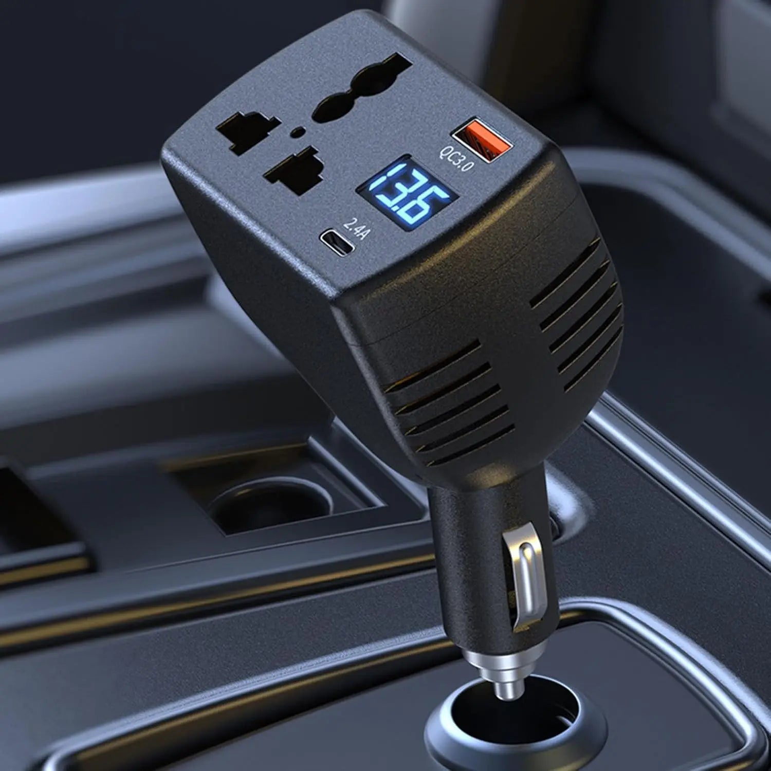 NEW150W Digital Display Car Charger Car Inverter 12V24V to 220V Car Truck Universal Mobile Phone Fast Charging Car Charger