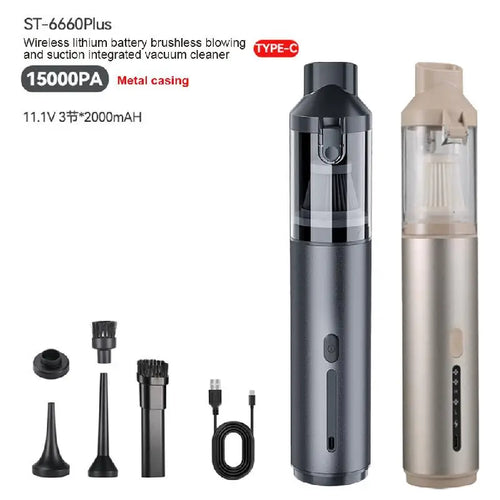 15000Pa Car Vacuum Cleaner Strong Suction Powerful Wireless Portable Car Cleaner for Home Appliance Air Blower Handheld Cordless