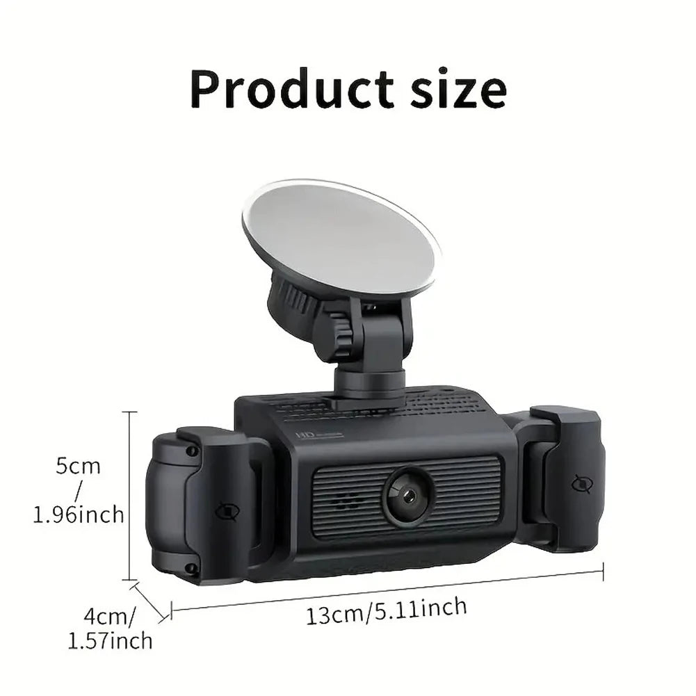 4 Channel 1080P Dash Cam Front and Rear Inside Car Dash Camera Night Vision Driving Video Recorder for Cars