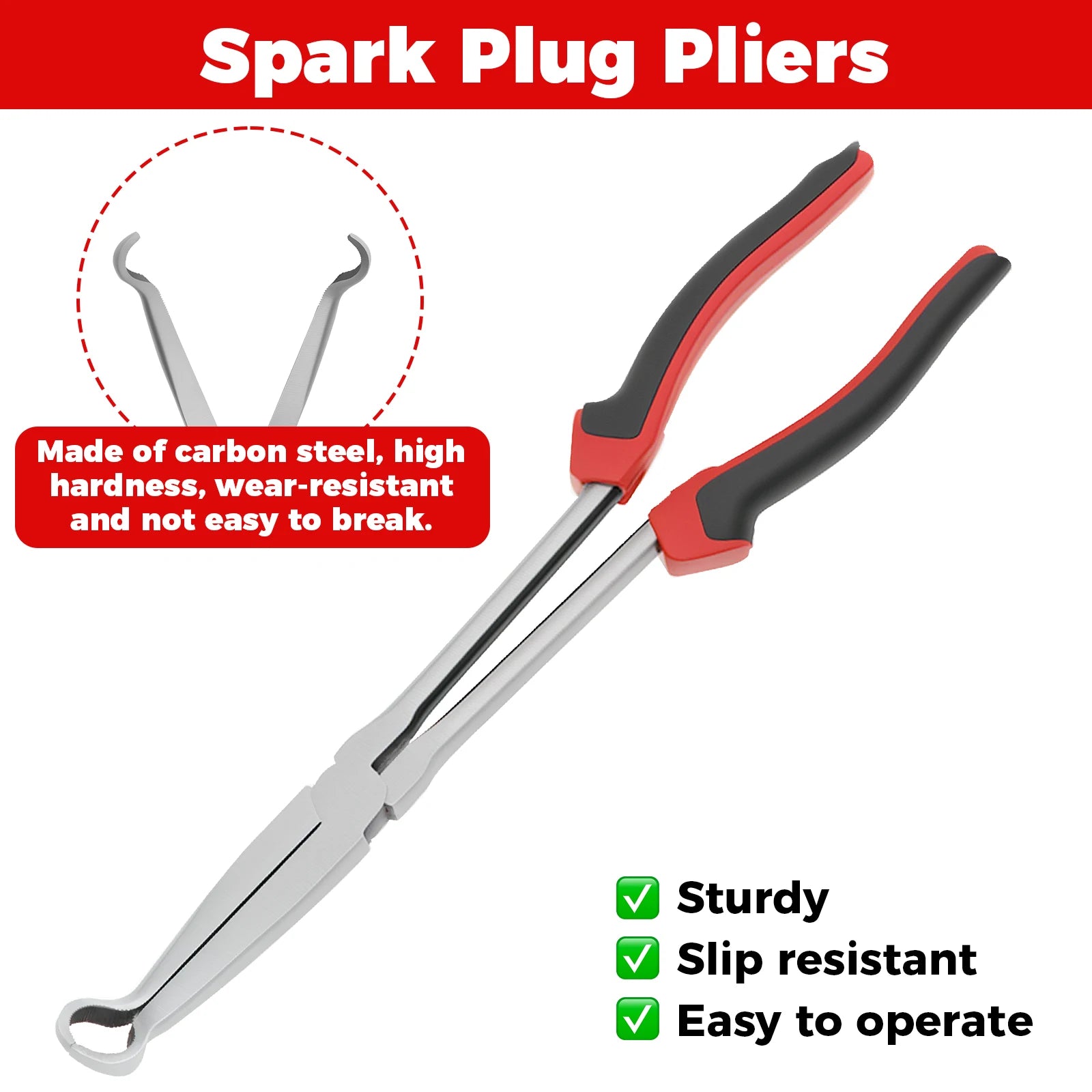 Car Spark Plug Wire Removal Pliers Tool Sleeve Type Spark Plug Puller and Round Spark Plug Pliers Spark Wire Removing Puller