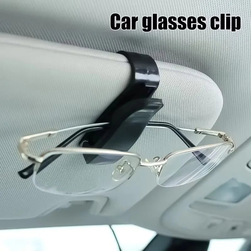 Car Visor Clip Glasses Holder Sunglass Eyeglass Mount Black Auto Vehicle Interior Accessory Portable Stand Hanger Fastener Case