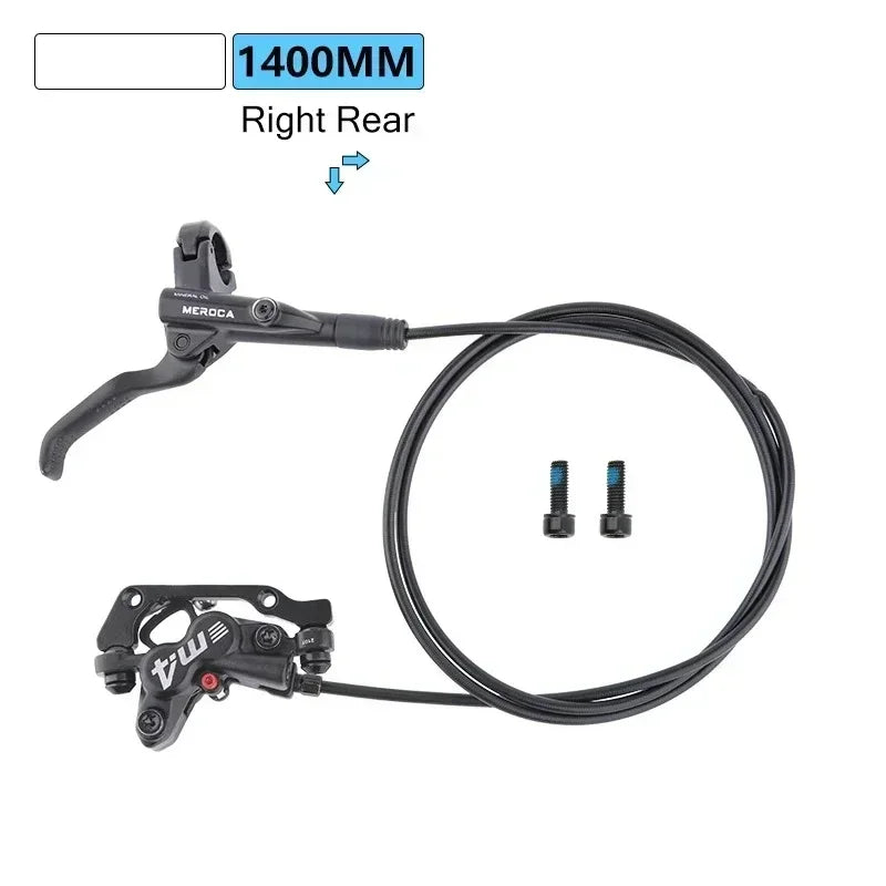 Brakes Meroca 4 Pistons Hydraulic Brakes Mtb Bicycle Brakes Caliper Rotor 160mm Set Mountain Bike 800/1400mm for E4 ZEE M420