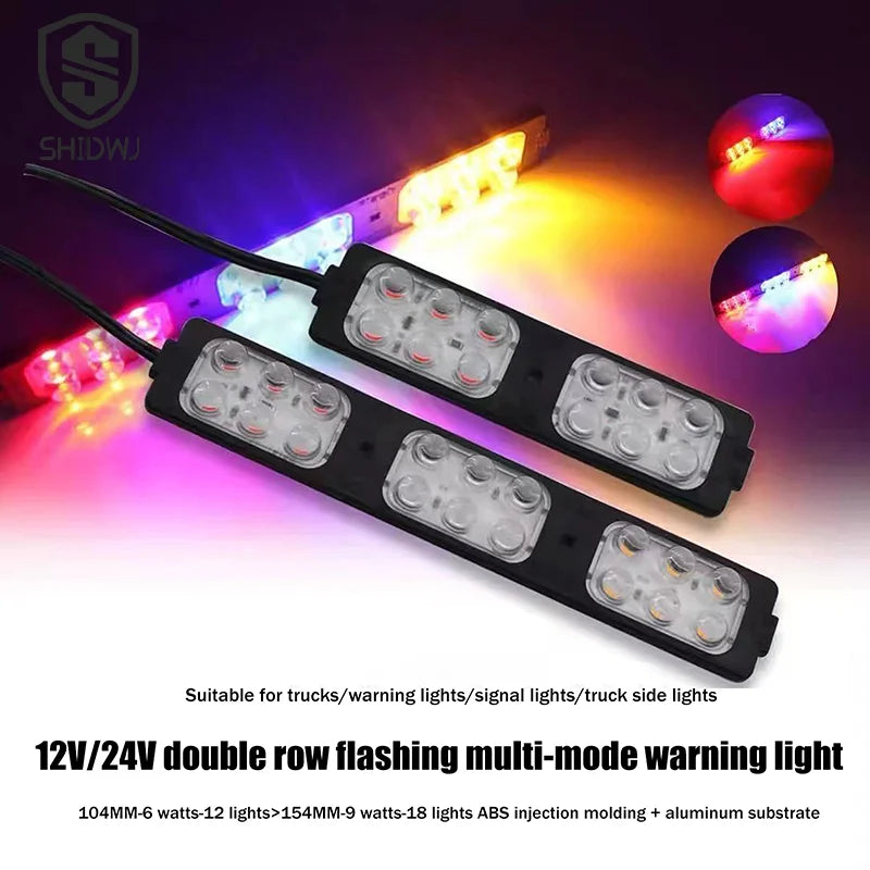 Truck Side Flashing LED Light Warning Emergency Indicator Lamp For Van Truck Motorcycle Pickup Offroad Decor Accessories