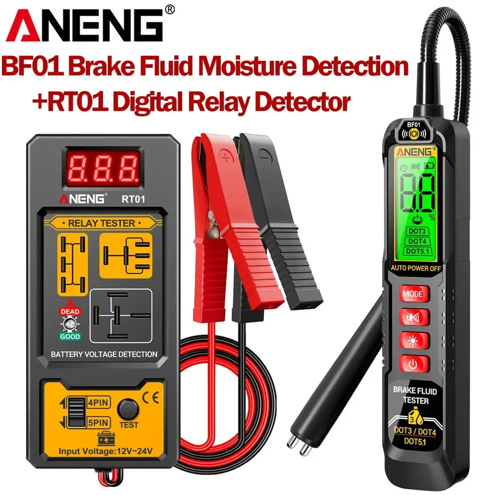 Auto Electrician Kit  Brake fluid Tester Car Relay Voltage Tester 12V/24V Relay Detector 4/5 PinBrake Oil  Analyzer  Test tools