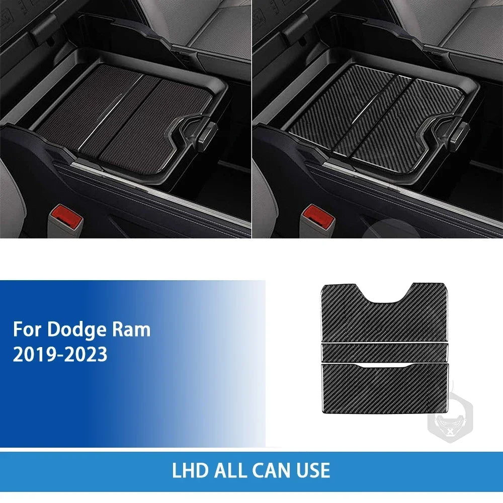 For Dodge Ram 2019 2020 2021 2022 2023 Accessories Carbon Fiber Car Interior Grar Handle Air Outlet Trim Sticker Decoration