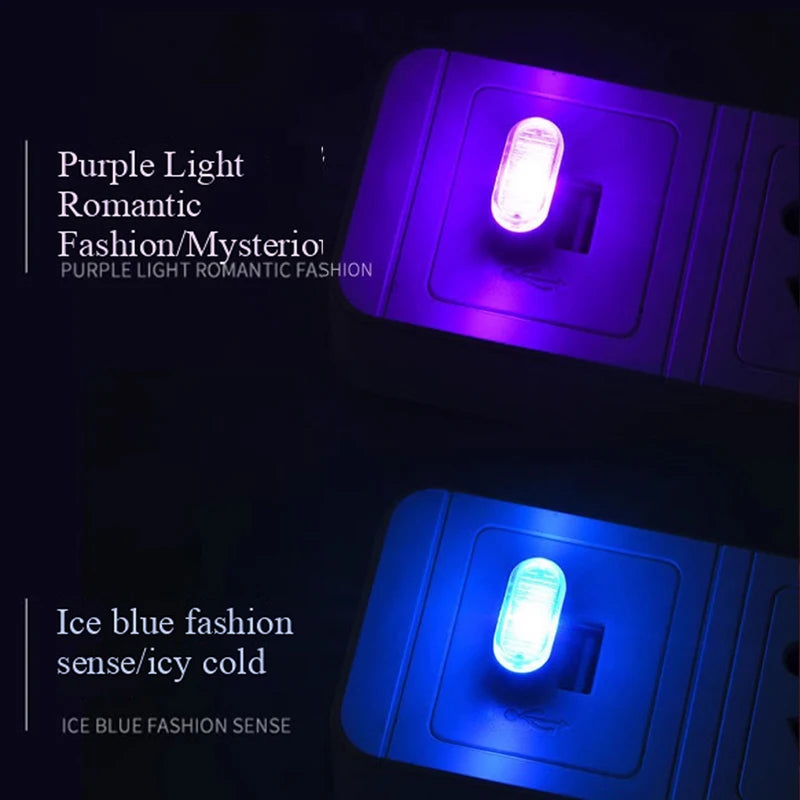 Car USB Rainbow Ambient Light Floor LED Light for Car Modification Wireless Decor No-Wire Mini Lamp