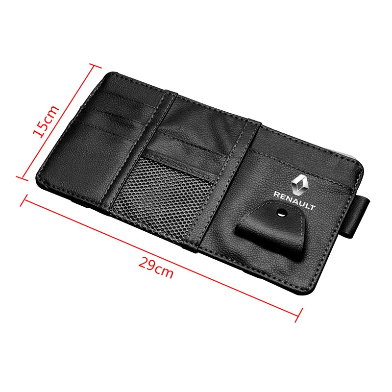 Car Sun Visor Organizer Multi-Pocket Auto Interior Accessories For Renault Megane 2 Duster Logan Captur Clio Laguna 3 Fluence