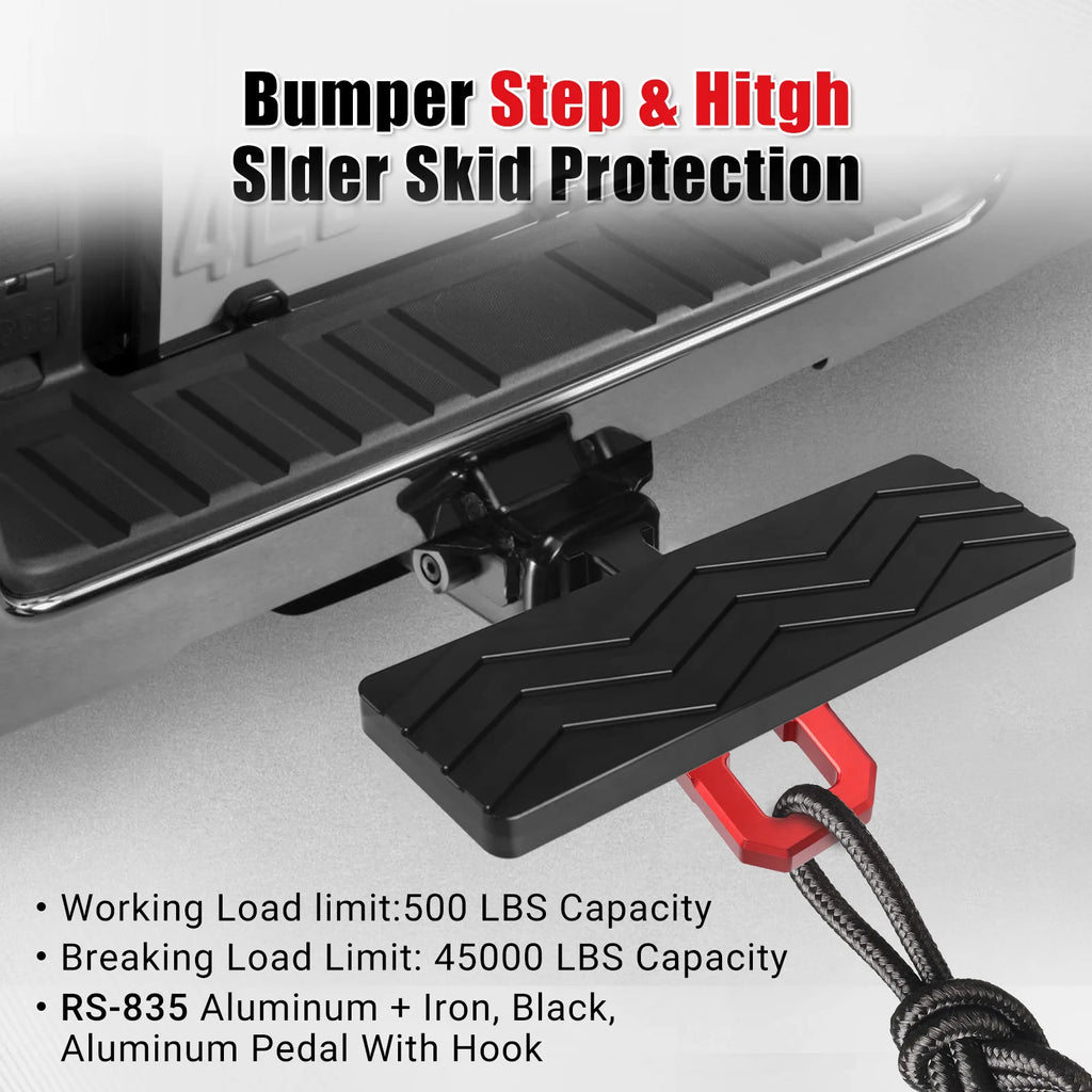 For Trucks Off-Road Vehicle Towing 2" hitch receivers Recovery Aluminum Bumper Step Hitch Slider With 3/4" D-Ring Shackle Combo