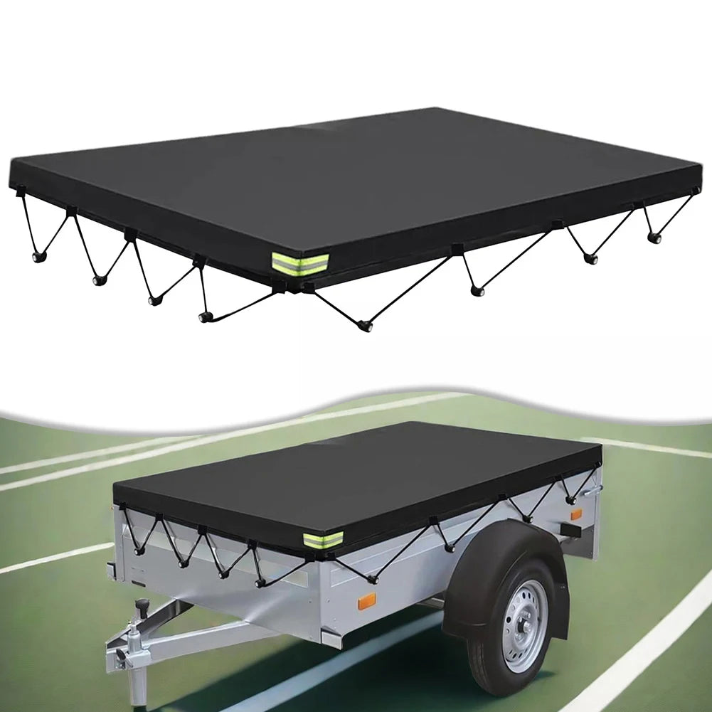 Waterproof Cover Trailer Tarpaulin Cargo Covering Custom Fit Coverage Elastic Webbing Multi-Purpose Use Protective Cover