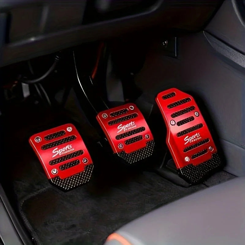 3 manual anti-slip car pedals - Ergonomically designed, durable, suitable for throttle, brake and manual transmission