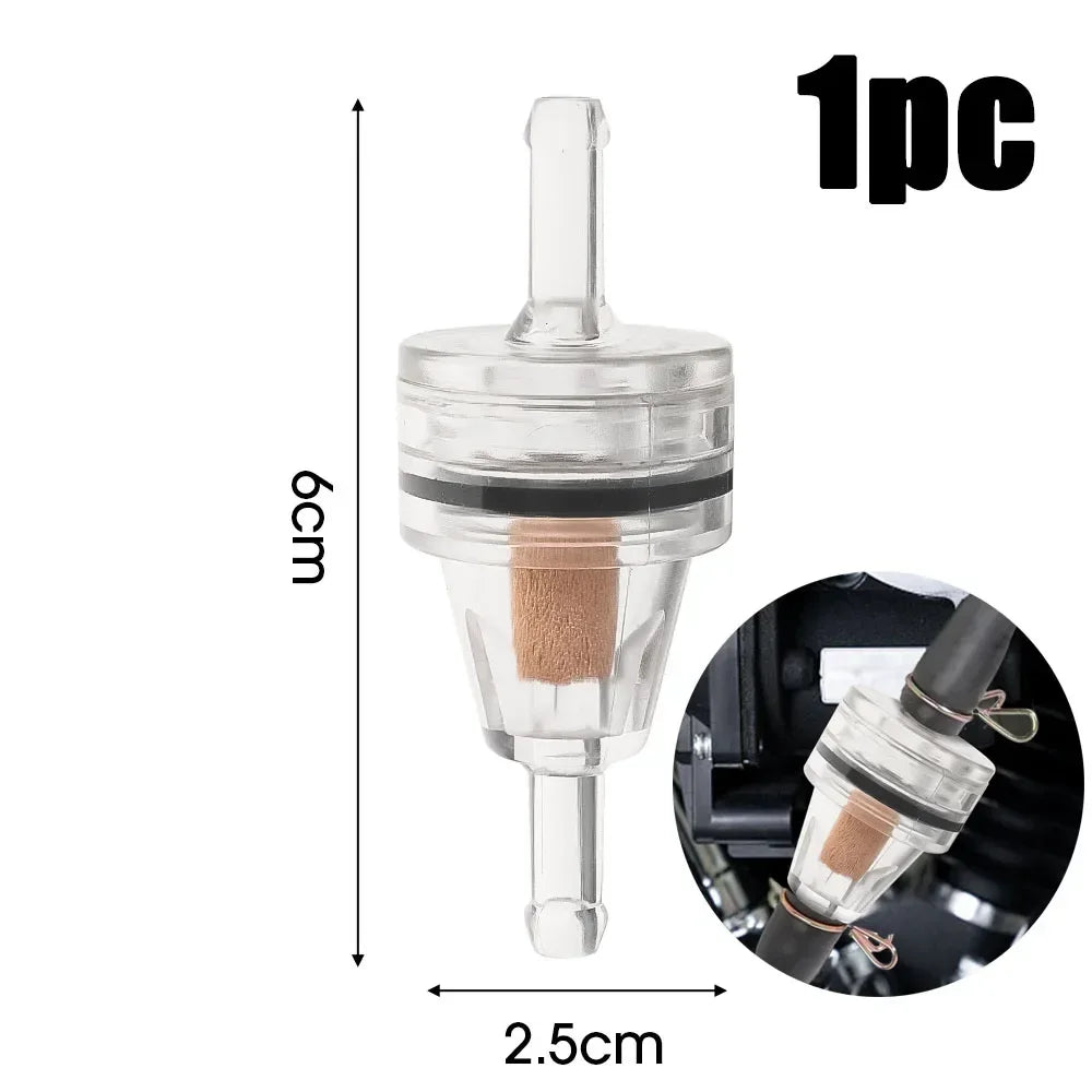 10-1pcs Motorcycle Fuel Filter Inline Gas Gasoline Filter for Dirt Pite Bike ATV UTV 1/4" Transparent Motorbike Accessories