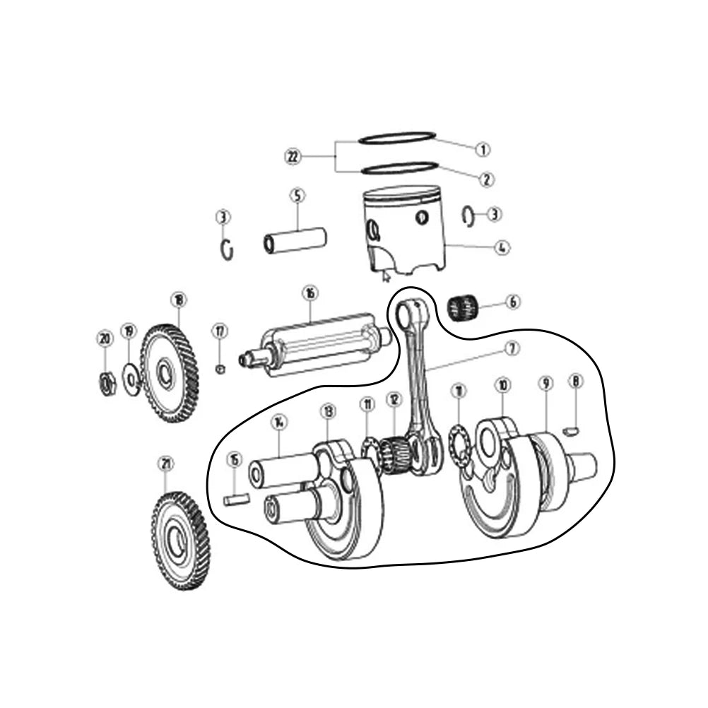 Motorcycle Crankshaft Connecting Rod Assembly With Bearing For YAMAHA DT230 Loncin MT250 KEWS GPX TSE250R HJ250H 2 Stroke Engine