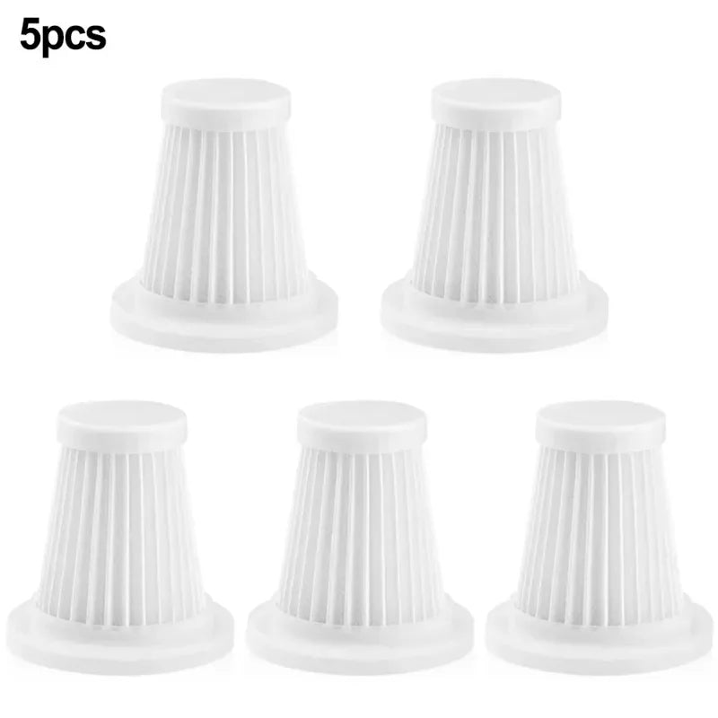 5pcs Car Vacuum Cleaner Filter Wireless Handheld Dust Collector Washable  Air Filter Cartridge Repeatable Applicability Interior