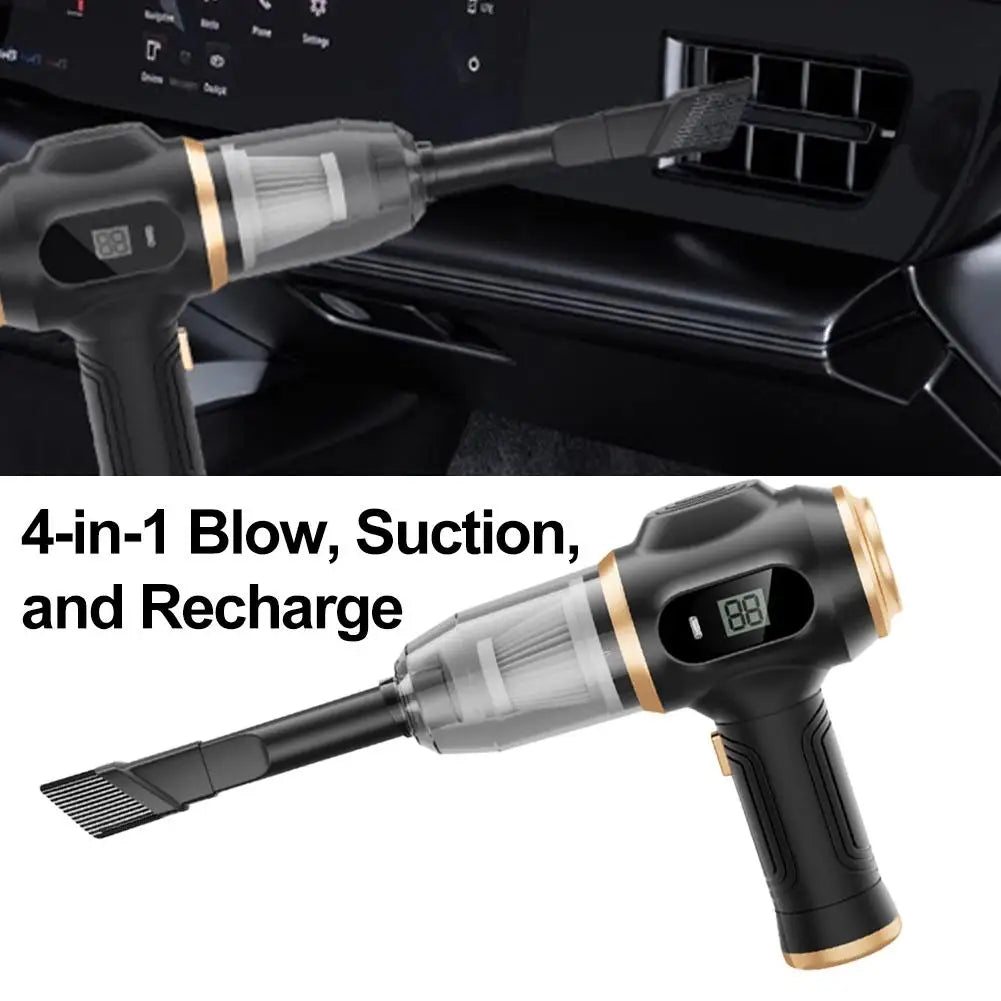 Car Vacuum Cleaner High Speed Handheld Fan Powerful 4 In1 Clean Machine Wireless Portable Vacuum Cleaner For Vehicle