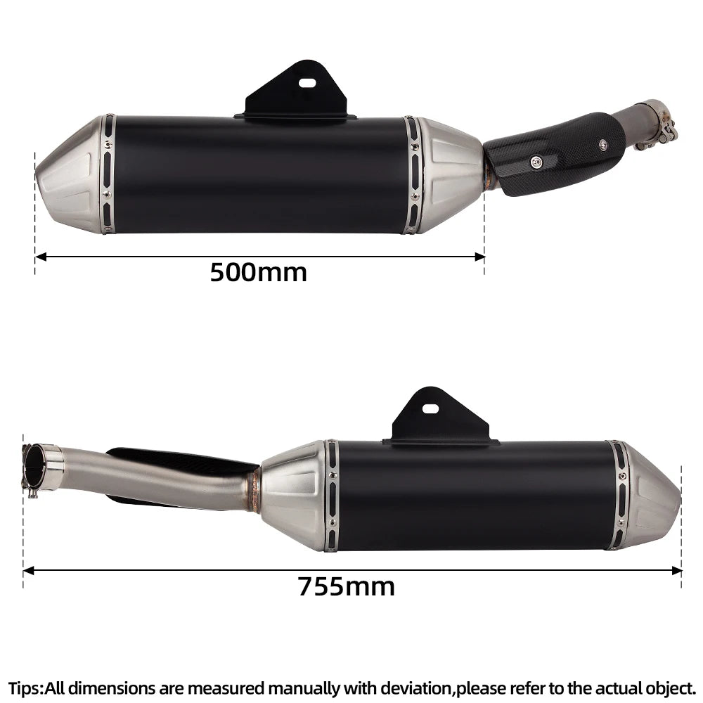 For Yamaha Tenere 700 T700 Escape Moto Slip on Motorcycle Exhaust Tail Pipe with Carbon Cover Muffler Connect Original